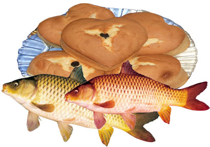 5 chiếc bánh, 2 con cá.